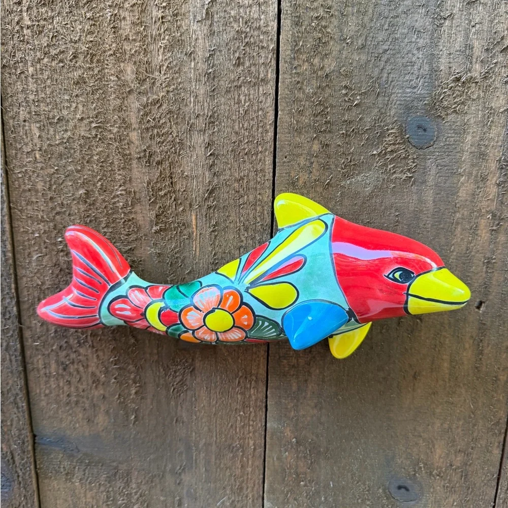 Colorful Talavera Dolphin Wall Décor